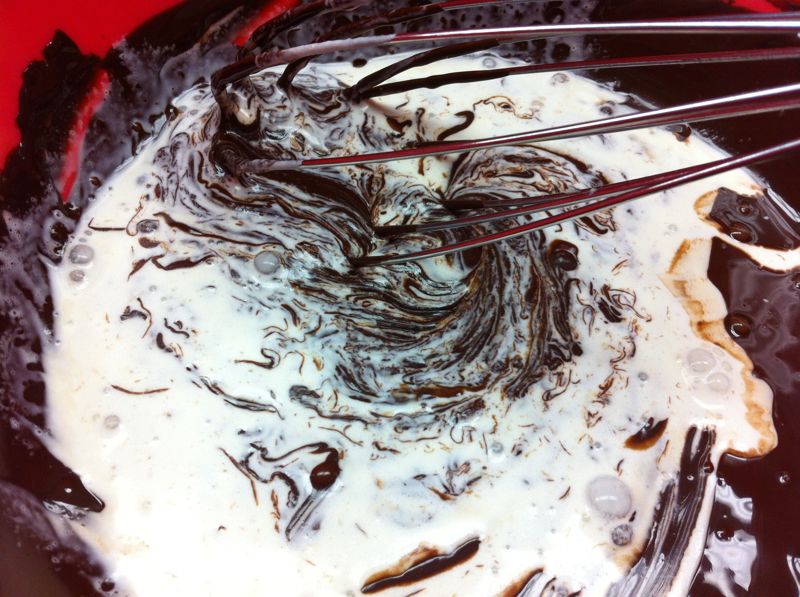 Making ganache (at work)