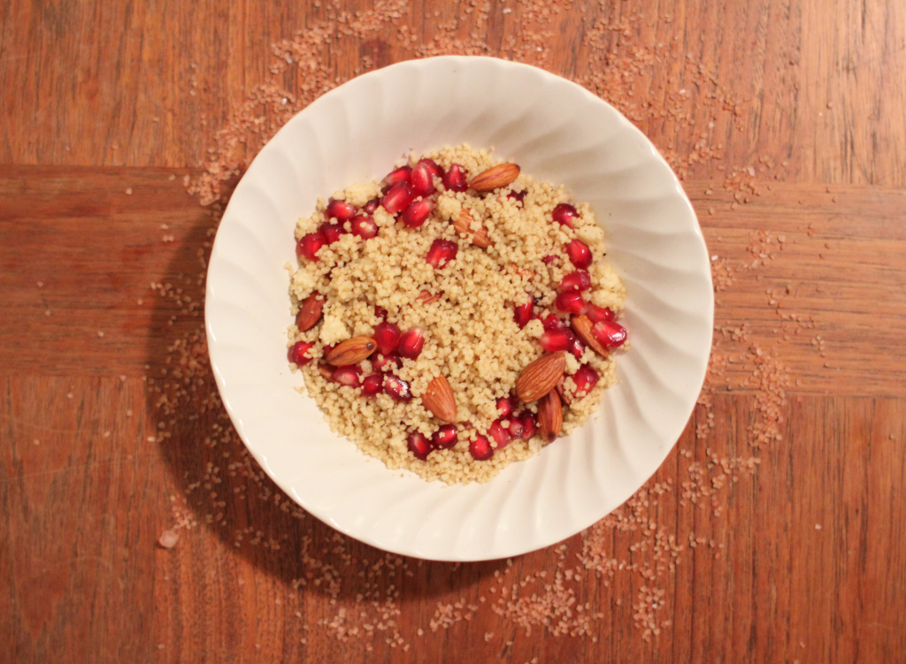 Indian-spiced couscous with pomegranate and almonds | fchem101.myerspdx.net