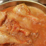 Braised chicken drumsticks with smoked paprika and green olives